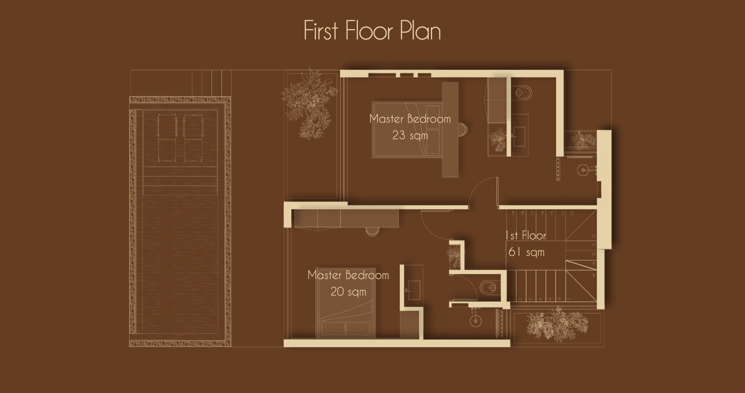 Villa 2BR / L first floor plan