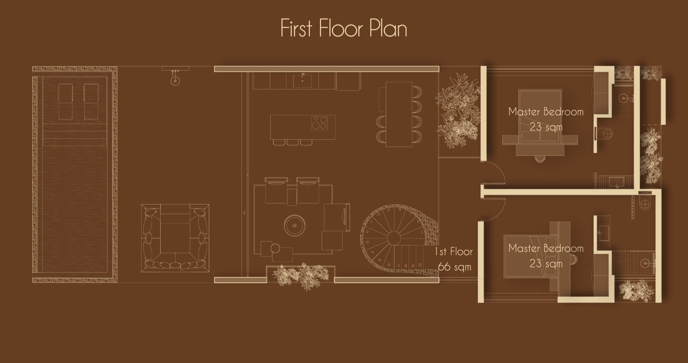 Villa 3BR / L first floor plan
