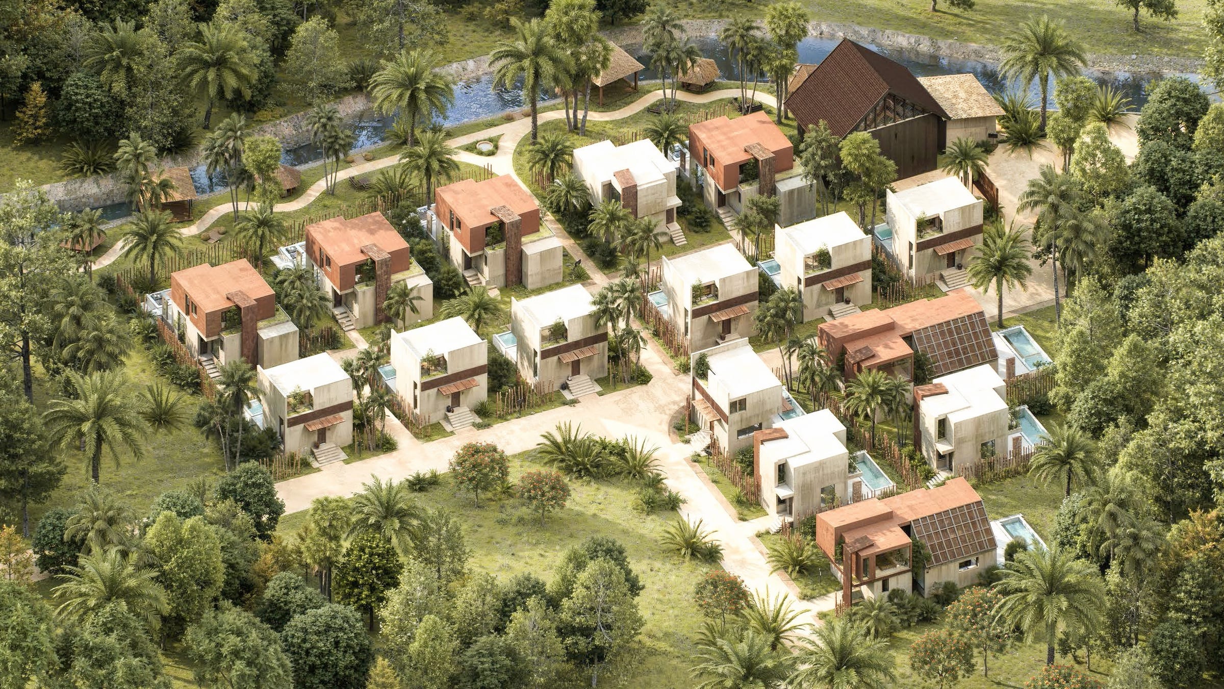Master plan of Phase One, showing all 16 plots