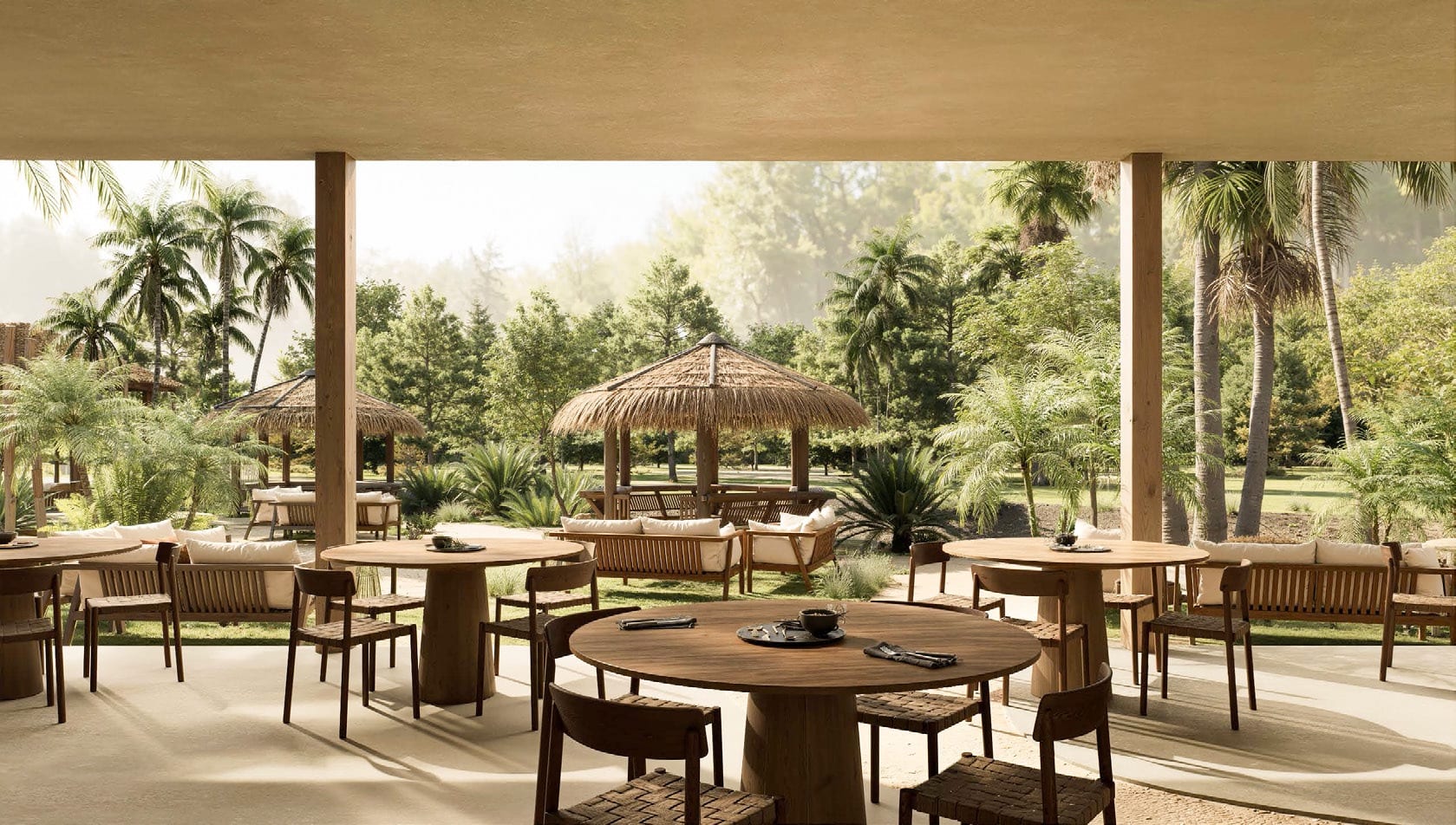 The restaurant terrace