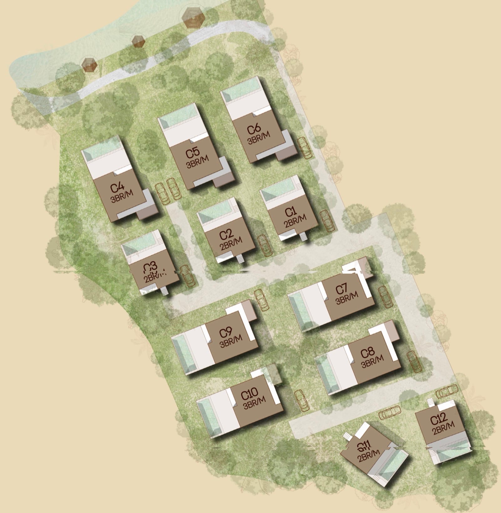 Master plan of Phase Three, showing all 12 plots