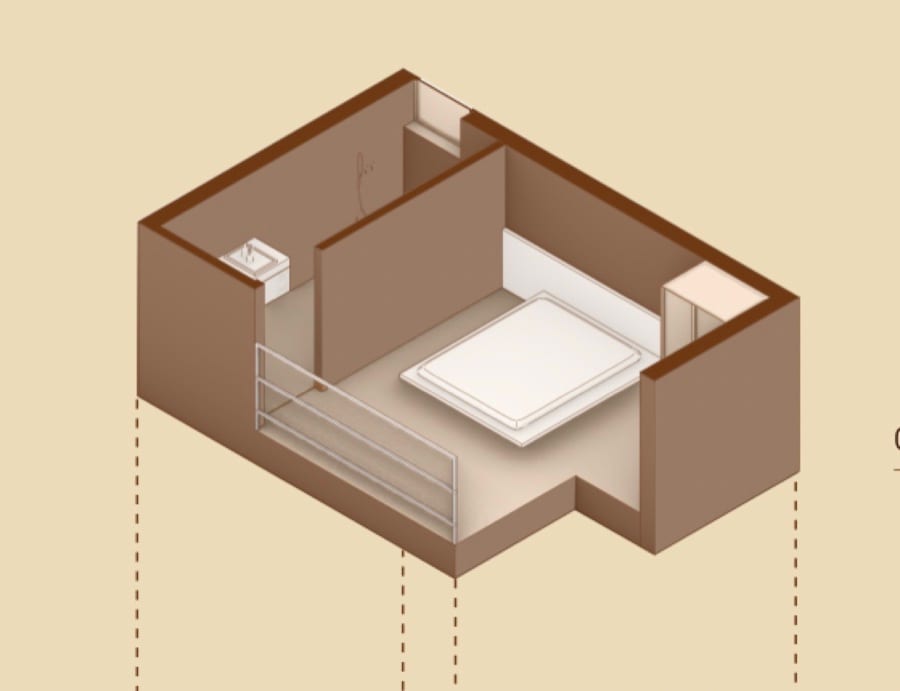 Villa 1BR / 2F gallery floor, three-dimensional overview