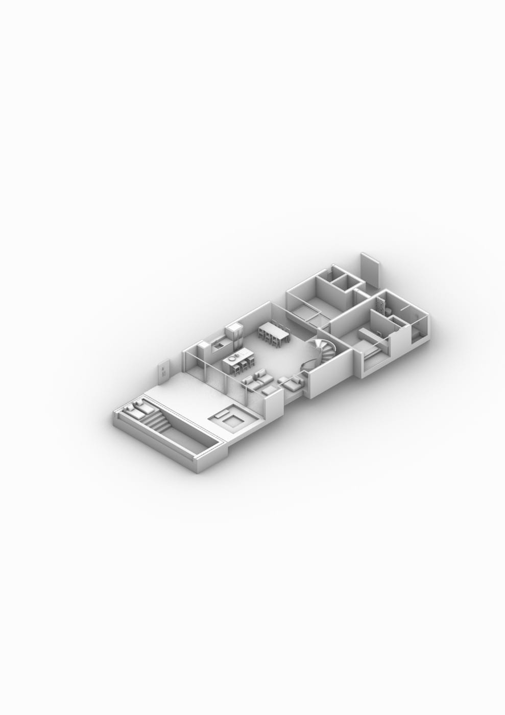 Villa 3BR / L ground floor, three-dimensional overview